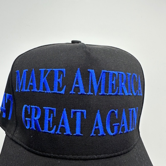 Cali-Fame Trump Make America Great Again Logo Black Trucker Hat Cap One Size - Picture 8 of 8